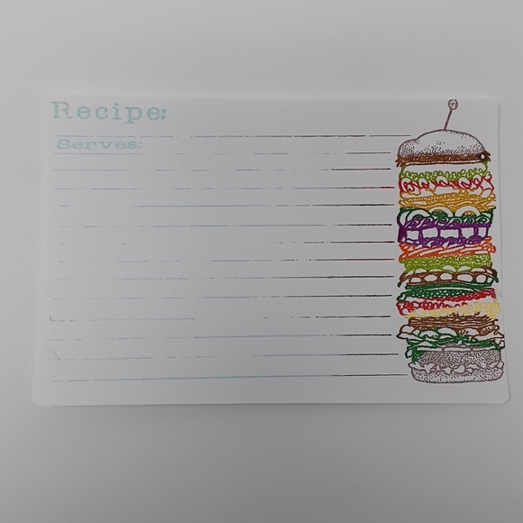 Handmade Recipe Cards Screen Printed Sandwich - Picture 4 of 5